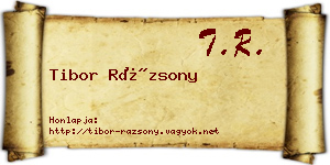 Tibor Rázsony névjegykártya